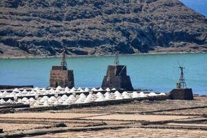 Sea salt drying pools photo