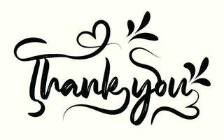 Thank your art vector, hand writing vector. vector