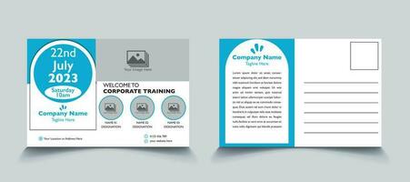 Modern professional business corporate postcard template. Free Vector