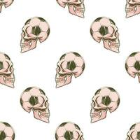 Hand drawn skull ball pattern for print and decoration. Vector illustration.