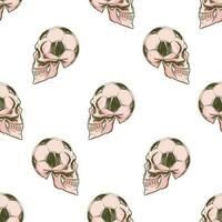 Hand drawn skull ball pattern for print and decoration. Vector illustration.