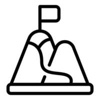 Launch project mountain target icon outline vector. Report creative vector