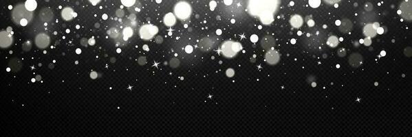Gold light bokeh effect on dark background vector