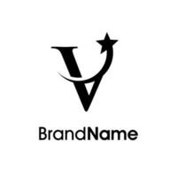 Elegant Initial V Star Logo vector