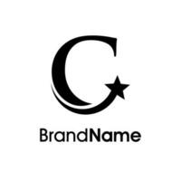 Elegant Initial C Star Logo vector