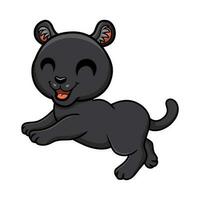 Cute little black panther cartoon vector