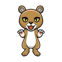 Cute little puma cougar cartoon vector