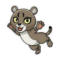 Cute little jungle cat cartoon vector