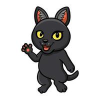 Cute little black panther cartoon vector