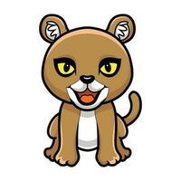 Cute little puma cougar cartoon vector