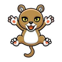 Cute little puma cougar cartoon vector