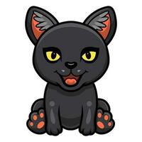 Cute little black panther cartoon vector
