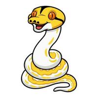 Cute albino tiger reticulated python cartoon vector