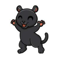 Cute little black panther cartoon vector