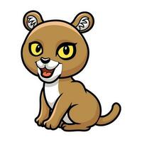 Cute little puma cougar cartoon vector