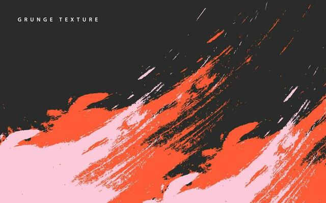 Abstract grunge texture paintbrush black and red background vector