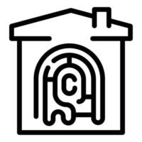 Home fingerprint access icon outline vector. Id scanner vector