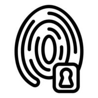 Key fingerprint icon outline vector. Scan print vector