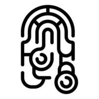 Human fingerprint icon outline vector. Id scanner vector