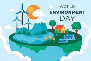 World environment day flat background vector