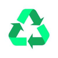 reciclar icono, verde reciclar o reciclaje flechas plano icono vector