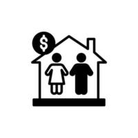huérfano hogar donación icono en vector. ilustración vector