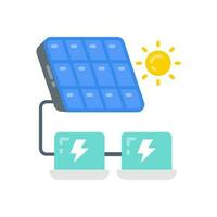 Laptop Solar Charging icon in vector. Illustration vector