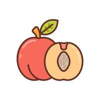 Nectarines icon in vector. Illustration vector