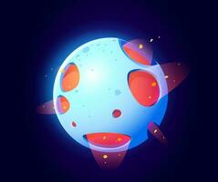 Fantastic space planet for ui galaxy game vector