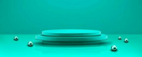 Turquoise product 3d circle podium background vector