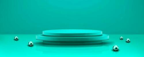 Turquoise product 3d circle podium background vector