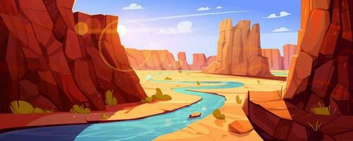 Grand canyon and river in Arizona national park vector