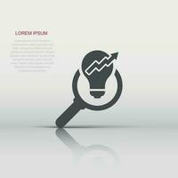 Insight icon in flat style. Bulb vector illustration on white isolated background. Idea business concept.