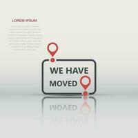 Move location icon in flat style. Pin gps vector illustration on white isolated background. Navigation business concept.