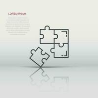 Puzzle compatible icon in flat style. Jigsaw agreement vector illustration on white isolated background. Cooperation solution business concept.