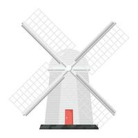 Windmill Flat Illustration. Clean Icon Design Element on Isolated White Background vector