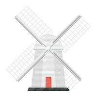 Windmill Flat Illustration. Clean Icon Design Element on Isolated White Background vector