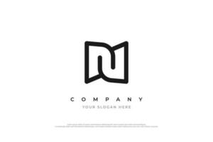 Initial Letter NU Monogram Logo Design Vector