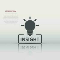 Insight icon in flat style. Bulb vector illustration on white isolated background. Idea business concept.