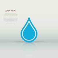 Water drop icon in flat style. Raindrop vector illustration on white isolated background. Droplet water blob business concept.