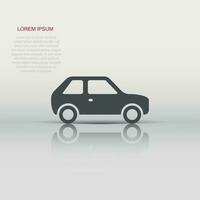 Car icon in flat style. Automobile car vector illustration on white isolated background. Auto business concept.