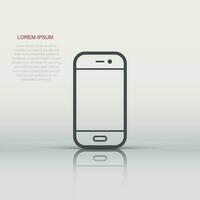 Smartphone icon in flat style. Phone handset vector illustration on white isolated background. Smartphone business concept.