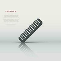 Hair brush icon in flat style. Comb accessory vector illustration on white isolated background. Hairbrush business concept.