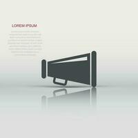 Megaphone speaker icon in flat style. Bullhorn audio announcement vector illustration on white isolated background. Megaphone broadcasting business concept.