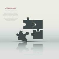 Puzzle compatible icon in flat style. Jigsaw agreement vector illustration on white isolated background. Cooperation solution business concept.