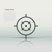 Shooting target vector icon in flat style. Aim sniper symbol illustration on white background. Target aim business concept.