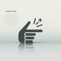 Finger snap icon in flat style. Fingers expression vector illustration on white isolated background. Snap gesture business concept.