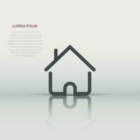 House building icon in flat style. Home apartment vector illustration on white isolated background. House dwelling business concept.