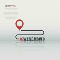 Move location icon in flat style. Pin gps vector illustration on white isolated background. Navigation business concept.