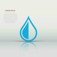 Water drop icon in flat style. Raindrop vector illustration on white isolated background. Droplet water blob business concept.